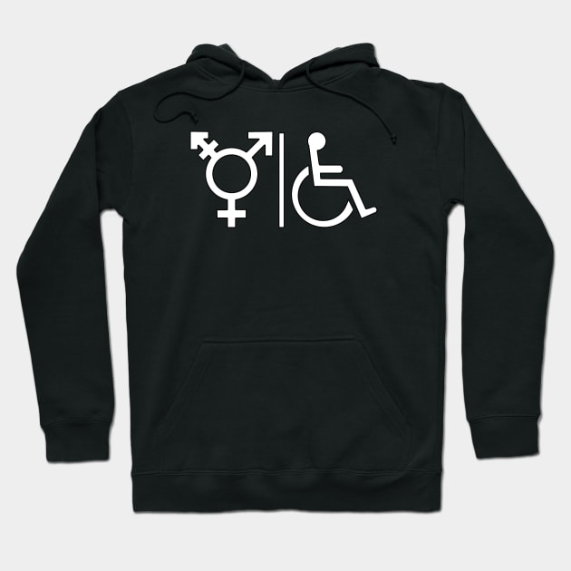 Gender Neutral and Whelchair Inclusive Bathroom Sign Hoodie by DiegoCarvalho